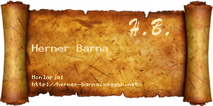 Herner Barna névjegykártya