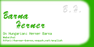 barna herner business card